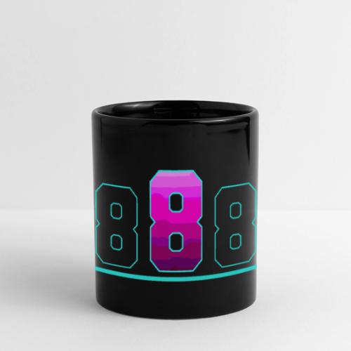 Number 8 in Magenta: Varsity Font - Full Color Panoramic Mug