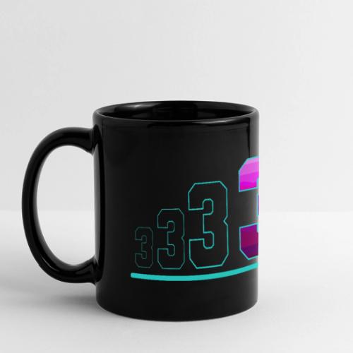 Number 3 in Magenta: Varsity Font - Full Color Panoramic Mug