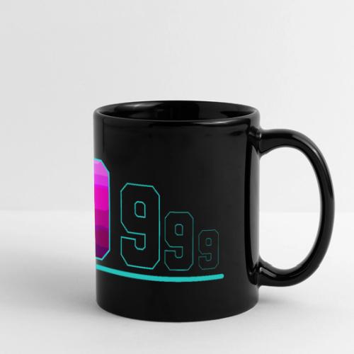 Number 9 in Magenta: Varsity Font - Full Color Panoramic Mug