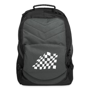 CHECKERED RACE FLAG - Computer Backpack - charcoal - Front