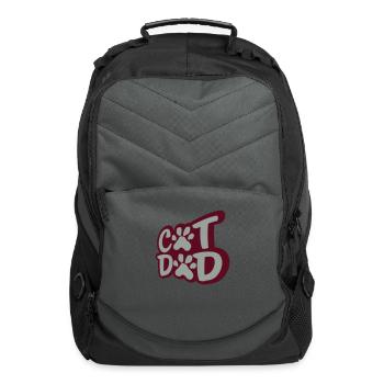 Cats dad paw logo - Computer Backpack - charcoal - Front