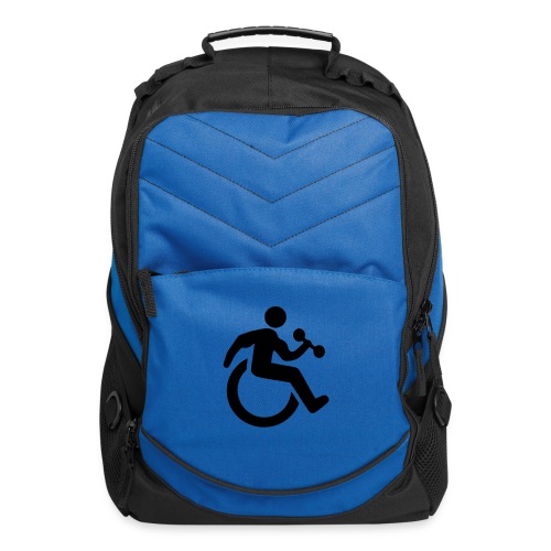Image of wheelchair user who does bodybuilding - Computer Backpack