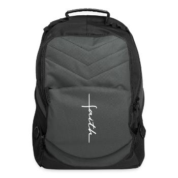 Faith Cross, Faith Shirt, Christian, Jesus - Computer Backpack - charcoal - Front