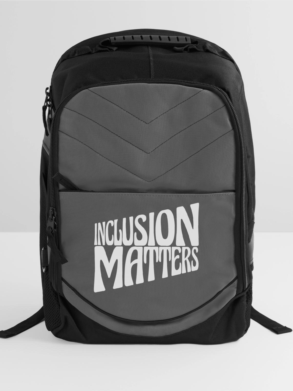 inclusion matters logo quote - Computer Backpack - charcoal - Front