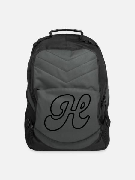 Letter H - Computer Backpack - charcoal
