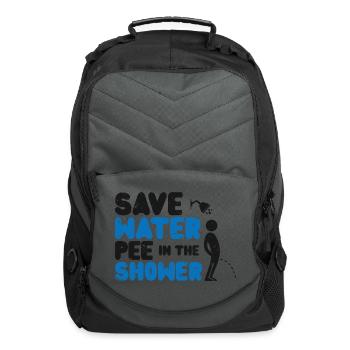 Save Water Pee In The Shower World Water Day - Computer Backpack - charcoal - Front