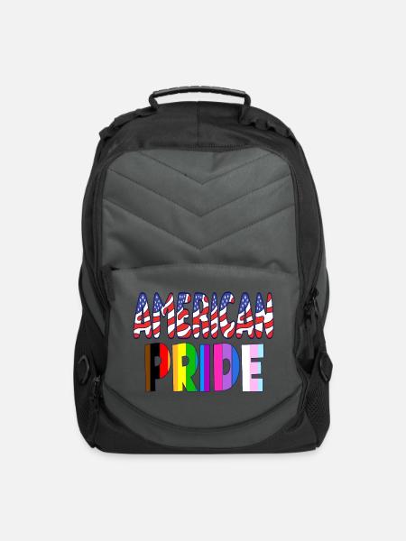 American Pride - LGBTQ+ America Pride Month July 4 - Computer Backpack - charcoal