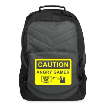 Caution Angry Gamer - Computer Backpack - charcoal - Front
