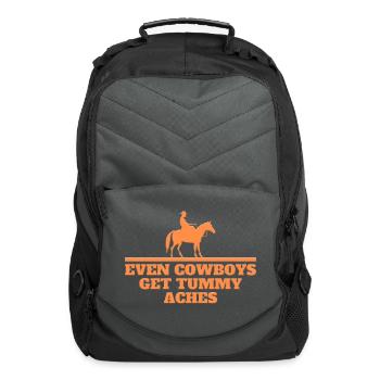 EVEN COWBOYS GET TUMMY ACHES - Computer Backpack - charcoal - Front