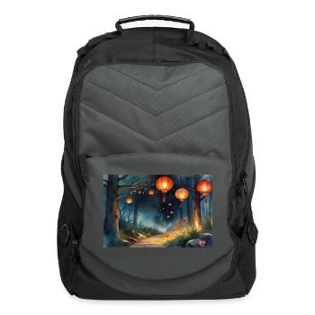 Watercolor Lantern Galore - Computer Backpack - charcoal - Front
