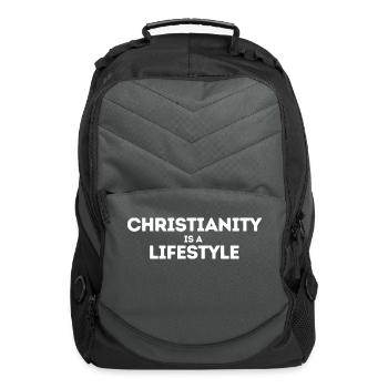 Christianity shirt Christianity is a Lifestyle - Computer Backpack - charcoal - Front