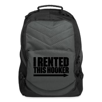 I Rented This Hooker Funny Offensive Retro - Computer Backpack - charcoal - Front