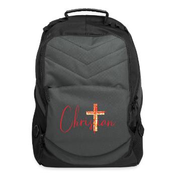 Christian Cross Gift for Christians - Computer Backpack - charcoal - Front
