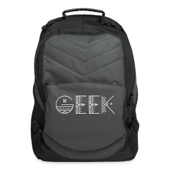 Geek Tribal Text - Computer Backpack - charcoal - Front