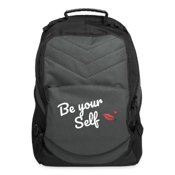 Be yourself teeshirt travel - Computer Backpack - charcoal - Front