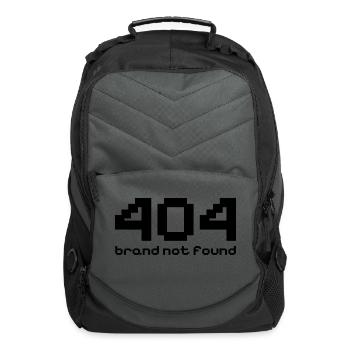 404 not found error, funny design, gift for web de - Computer Backpack - charcoal - Front