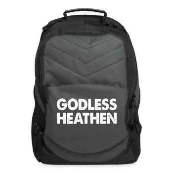 Godless Heathen - Funny Atheist Gift - Computer Backpack - charcoal - Front