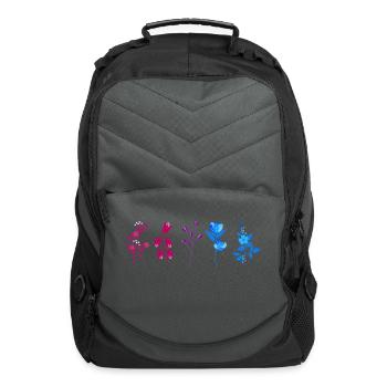 Floral Bi Flowers. Bisexual Pride. - Computer Backpack - charcoal - Front
