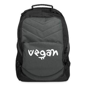 Tribal Vegan Text - Computer Backpack - charcoal - Front