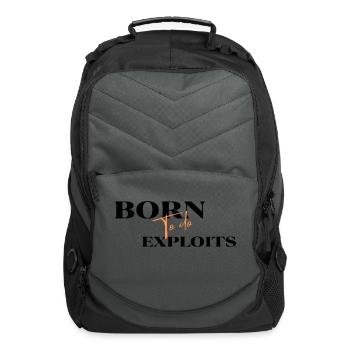 Born to do exploits christian tshirt - Computer Backpack - charcoal - Front