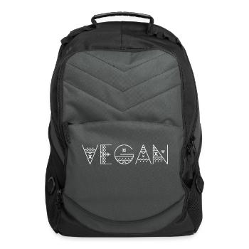 Vegan Tribal Text - Computer Backpack - charcoal - Front