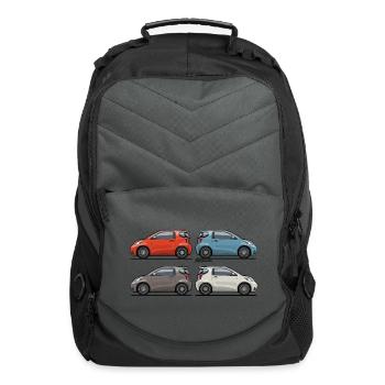 Four Toyota Scion iQ Micro Cars - Computer Backpack - charcoal - Front