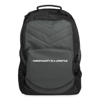 Christianity shirt Christianity is a Lifestyle - Computer Backpack - charcoal - Front