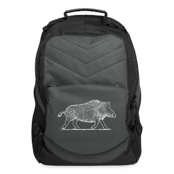 Wild Hog - Vintage Style Boar Graphic - Computer Backpack - charcoal - Front