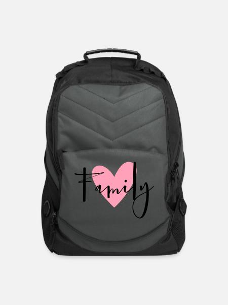 Family heart love gift idea - Computer Backpack - charcoal