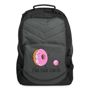 f ind Your Center in - funny lion food chinese m - Computer Backpack - charcoal - Front