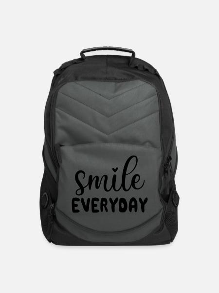 Smile Everyday - Computer Backpack - charcoal