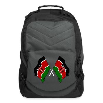 Two flags crossed Kenya - Computer Backpack - charcoal - Front