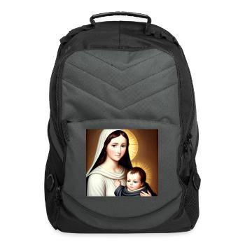 Mother Mary and Baby Jesus - Computer Backpack - charcoal - Front
