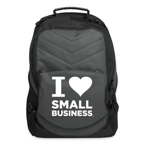 I Heart Small Business Logo (All White) - Computer Backpack