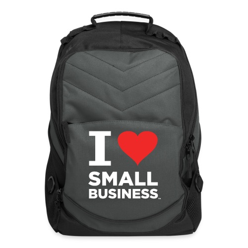 I Heart Small Business Logo (Red & White) - Computer Backpack