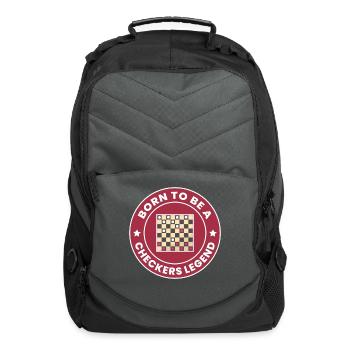 Checkers Draughts Strategy Board Games Funny - Computer Backpack - charcoal - Front