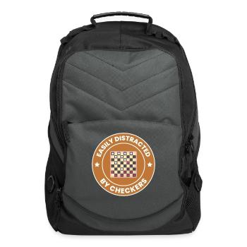 Checkers Draughts Strategy Board Games Funny - Computer Backpack - charcoal - Front