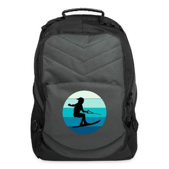 Water Skiing Outdoor Water Sport - Computer Backpack - charcoal - Front