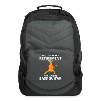 Bass Guitar Player Musician Bassist Retirement - Computer Backpack - charcoal - Front
