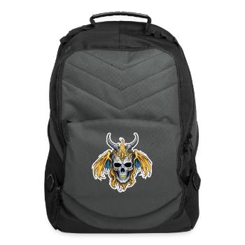 Golden Ascendant: Horned Skull - Computer Backpack - charcoal - Front