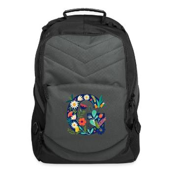 Spring Blossom Letter 'G - Computer Backpack - charcoal - Front