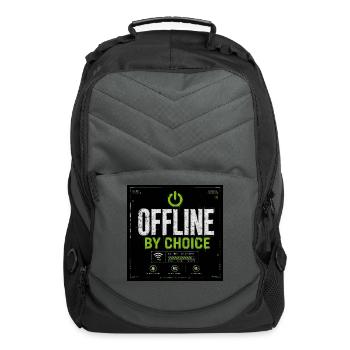 Offline By Choice Introvert Quote - Computer Backpack - charcoal - Front