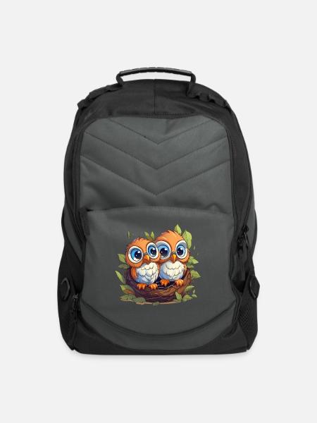 Owl Trio - Computer Backpack - charcoal
