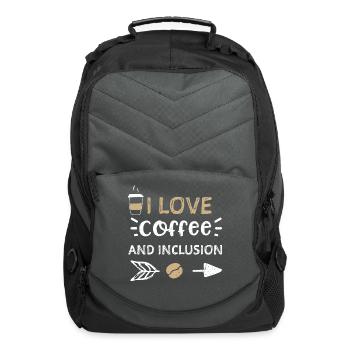 I Love Coffee And Inclusion - Computer Backpack - charcoal - Front