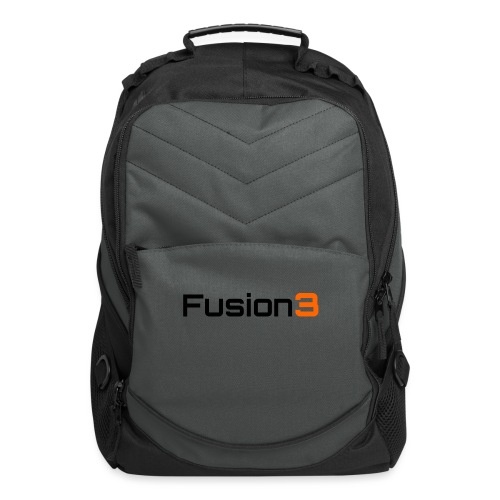 Fusion3 Logo Black and Orange Text - Computer Backpack