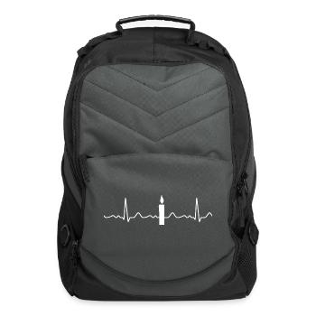 Candle - heartbeat, pulse, heart line, ecg - Computer Backpack - charcoal - Front