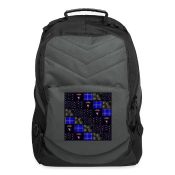Fourth of July Patchwork Pattern - July 4th - Computer Backpack - charcoal - Front