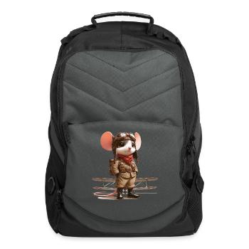 Cute Mouse Pilot - Computer Backpack - charcoal - Front