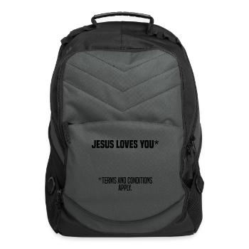 Atheism Sayings | Gifts for Atheists Faith - Computer Backpack - charcoal - Front