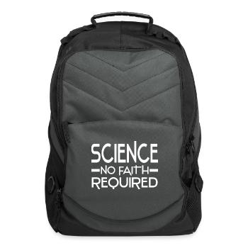 Atheism Sayings | Atheist Skeptic Gifts - Computer Backpack - charcoal - Front